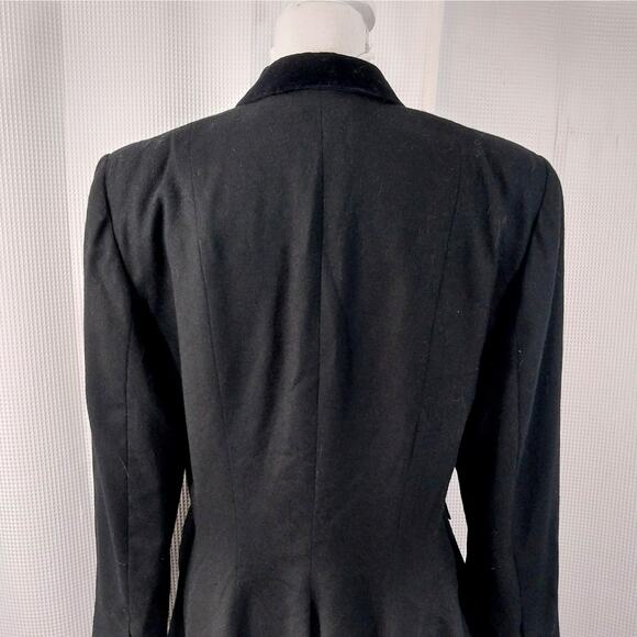 EVAN PICONE! STUNNING BLACK VELVET COLLAR, TAILORED & TAPERED JACKET! SZ 12 - Picture 9 of 13